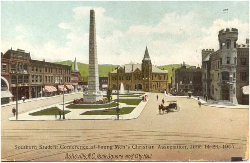 Southern Student Conference of Young Men's Christian Association, June 14-23, 1907 / Asheville NC, Pack Square and City Hall x01-1907a01-f