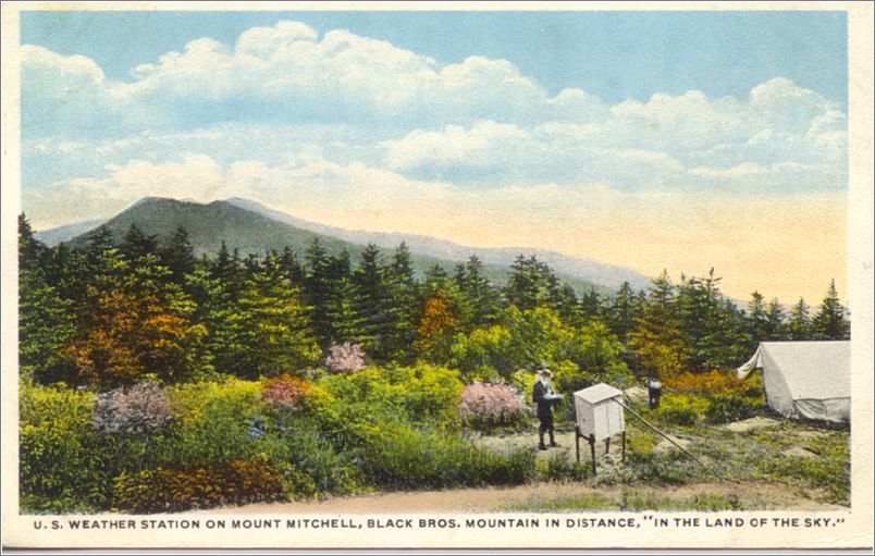 US Weather Station on Mount Mitchell, Black Bros Mountain in Distance, 