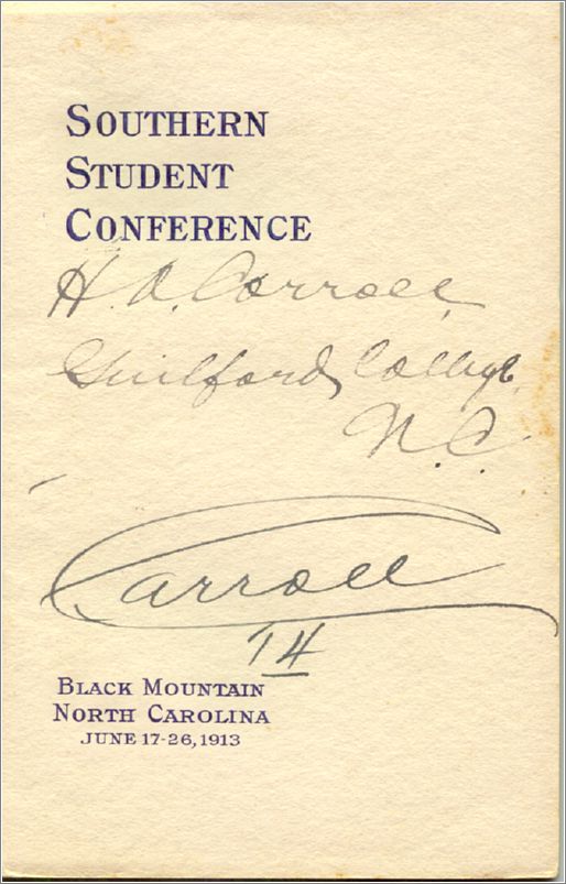 Southern Student Conference, Black Mountain NC, June 17-26, 1913 (booklet) x04-ssc1913-01