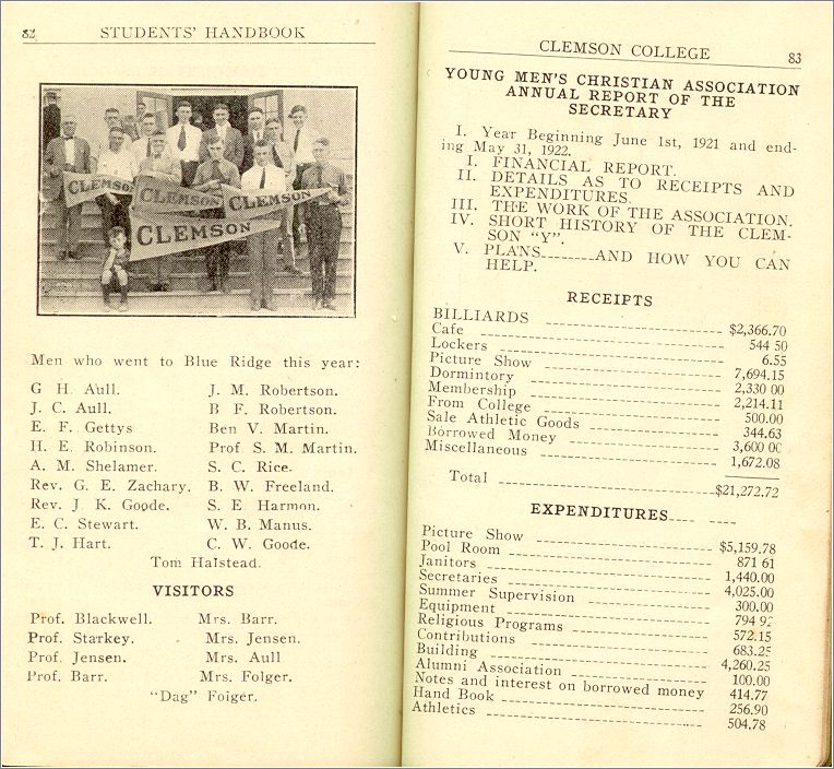 1922-23 Clemson College YMCA Handbook (pp 82-83) x05-clem1922-03