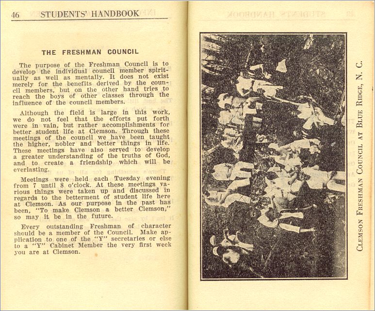 1929-30 Clemson College YMCA Handbook (pp 46-47) x05-clem1929-03