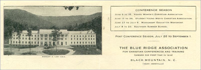 The Blue Ridge Association for Christian Conferences and Training, Black Mountain NC (letterhead with 1913 conference season dates) x06-misc-01