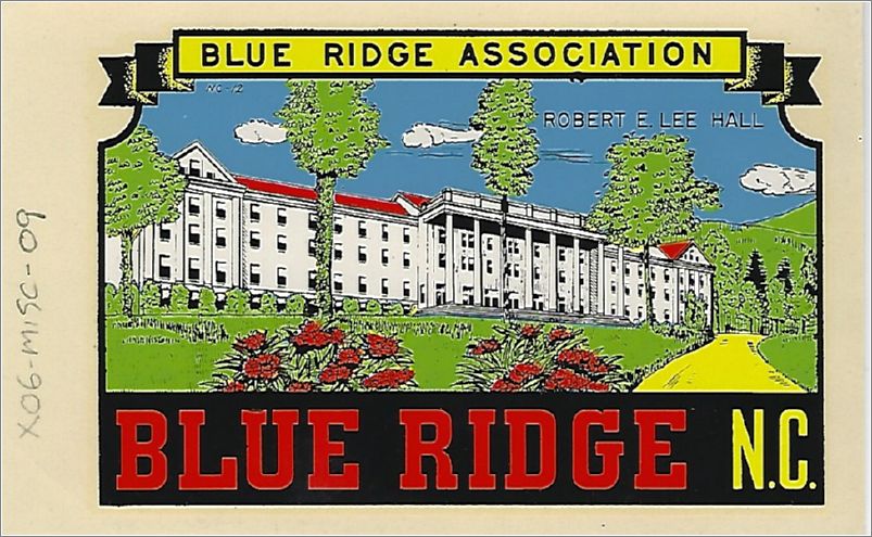 Blue Ridge Association, Robert E Lee Hall, Blue Ridge NC (window decal) x06-misc-09
