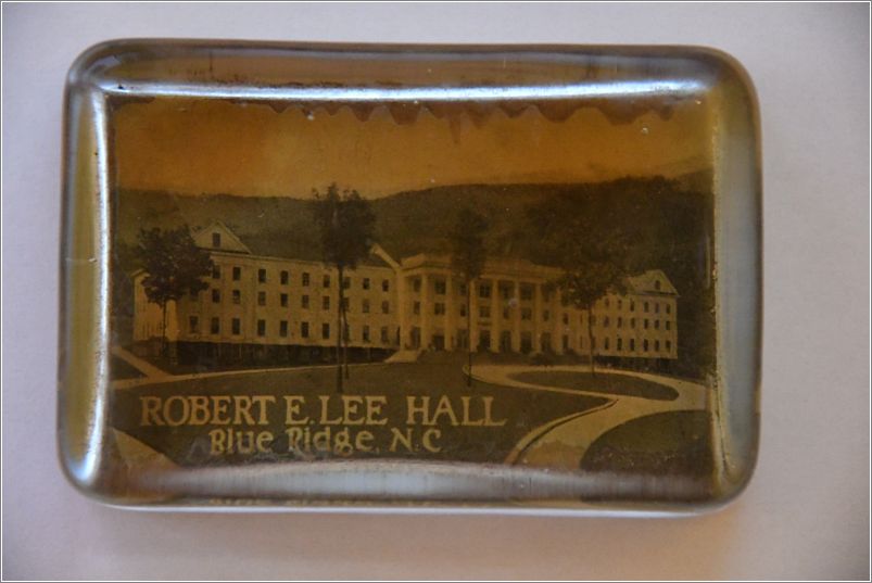 Robert E Lee Hall, Blue Ridge NC (glass paperweight) x06-misc-11