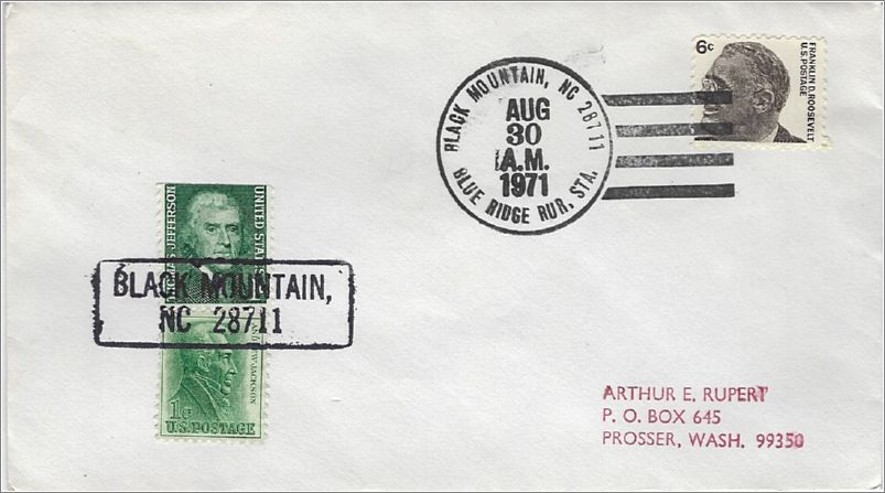 Envelope (blank) (PM: Blue Ridge Rural Station) (two cancellations) x06-misc-18-f