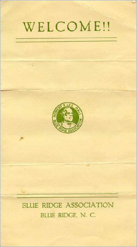 Welcome leaflet from scrapbook (1927) x07-lbrown1927-13