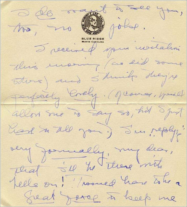Corneilla McCram, letter sent from Blue Ridge, postmarked Aug 16 1927 (page 2) x10-mccarm1927-04