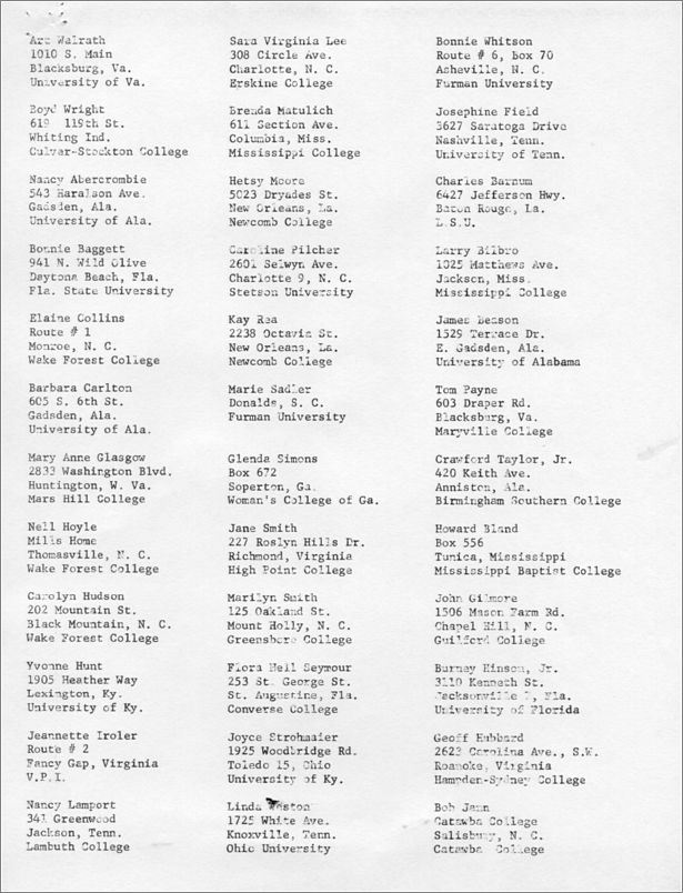 Barbara Carlton summer 1961 papers: 