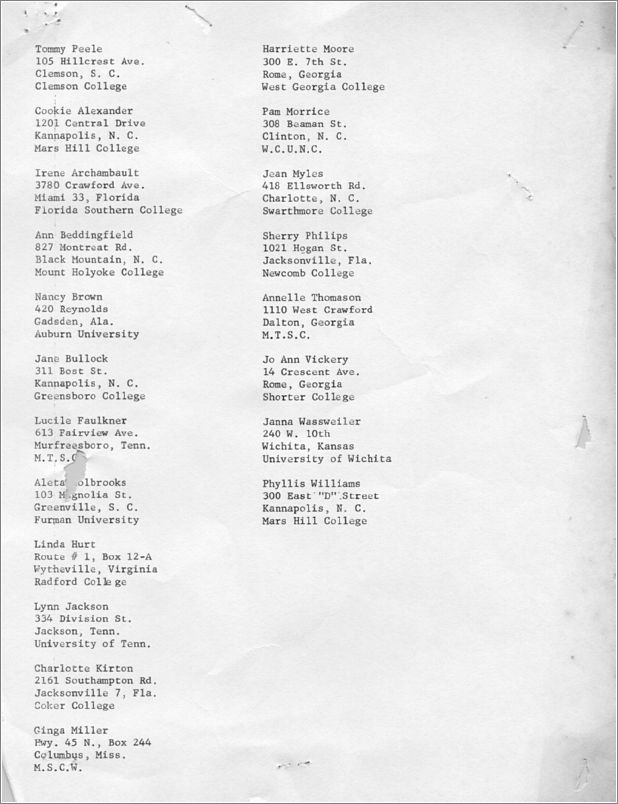 Barbara Carlton summer 1961 papers: 