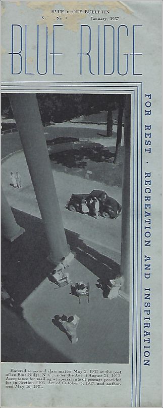 Blue Ridge Bulletin, Vol 1 No 1, Jan 1937 (front) x13-brbulletin011937-01
