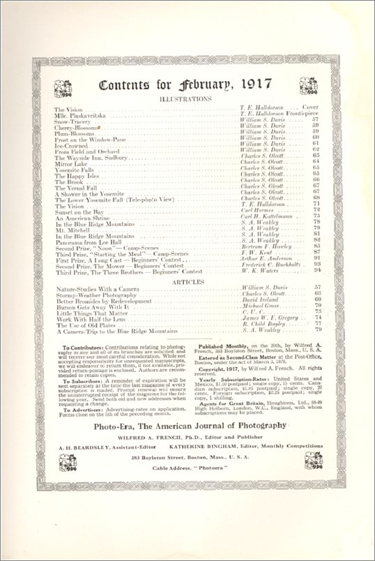 Photo-Era Magazine - Feb 1917 (photo credits page) x16-photoera1917-02