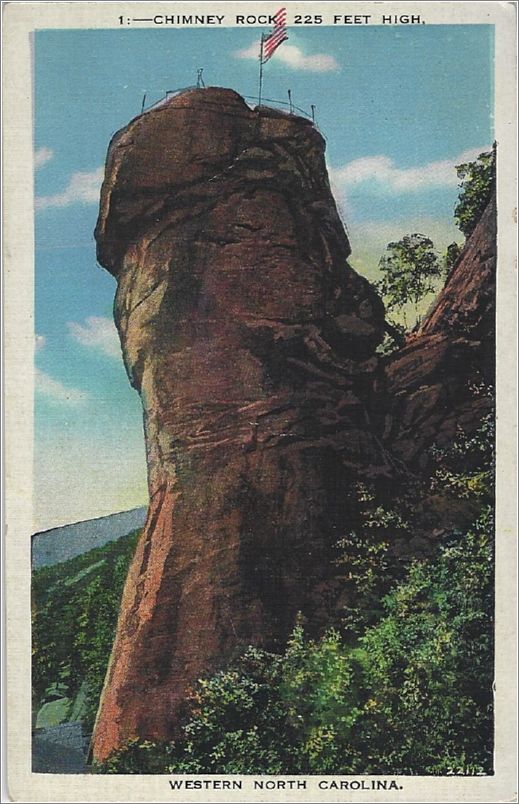 Chimney Rock, 225 feet high, Western North Carolina (with flag, diag, overprint) x19-apc001-22112-b01-f