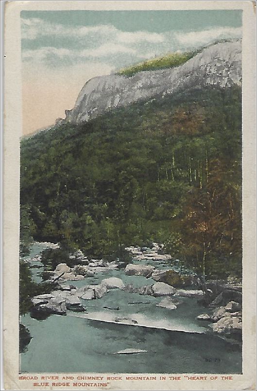 Broad River and Chimney Rock Mountain in the 