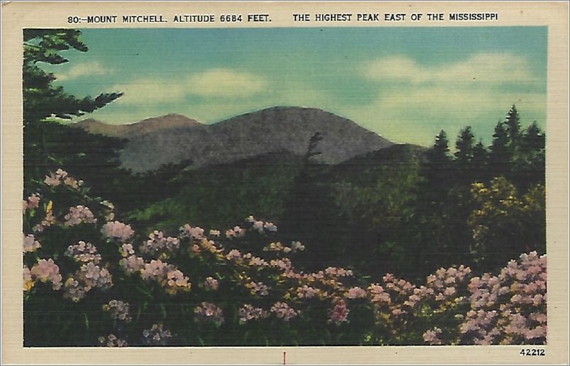 Mount Mitchell, Altitude 6684 feet. The Highest Peak East of the Mississippi x19-apc080-42212-a01-f