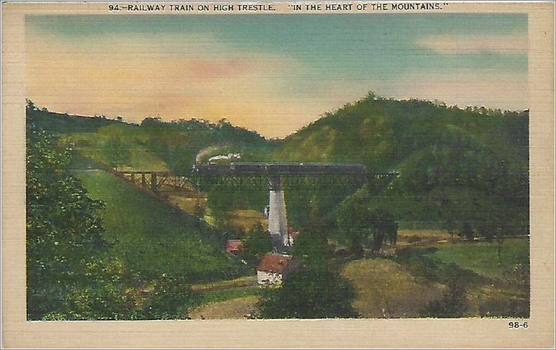 Railway Train on High Trestle, 