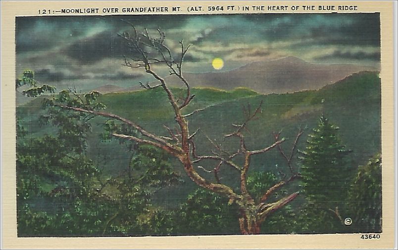 Moonlight over Grandfather Mt (Alt 5964 ft) In the Heart of the Blue Ridge x19-apc121a01-f