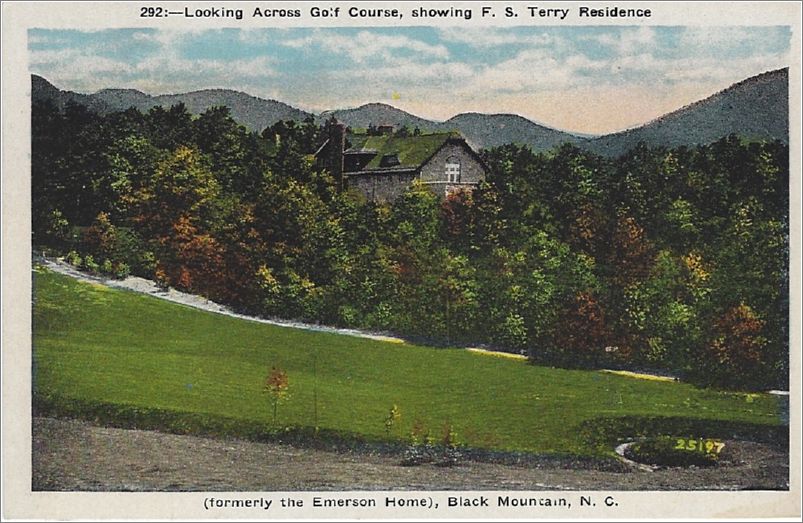 Looking Across Golf Course, showing FS Terry Residence (formally the Emerson Home), Black Mountain NC x19-apc292a01-f