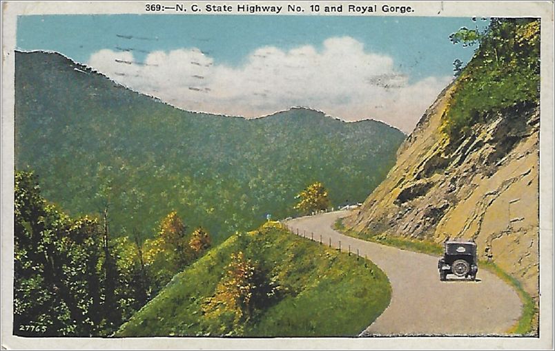 NC State Highway No. 10 and Royal Gorge (car) x19-apc369-27765-a01-f