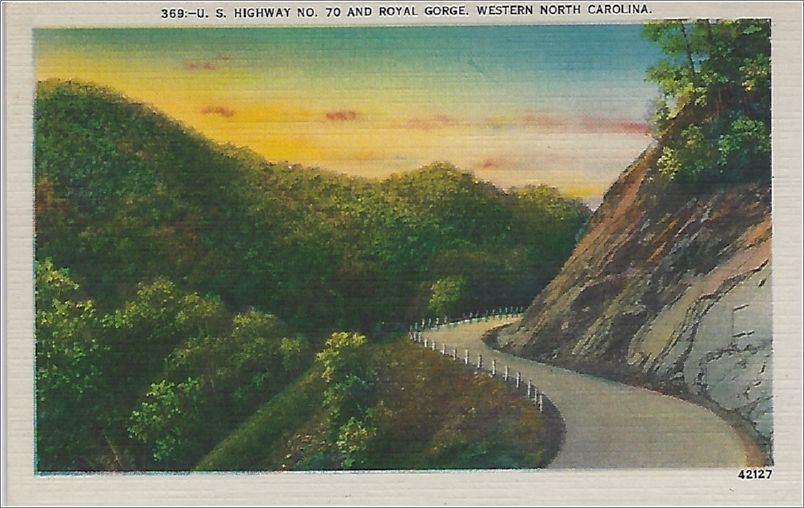US Highway No. 70 and Royal Gorge, Western North Carolina (no car) x19-apc369-42127-a01-f