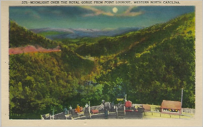 Moonlight over the Royal Gorge from Point Lookout, Western North Carolina x19-apc371b01-f