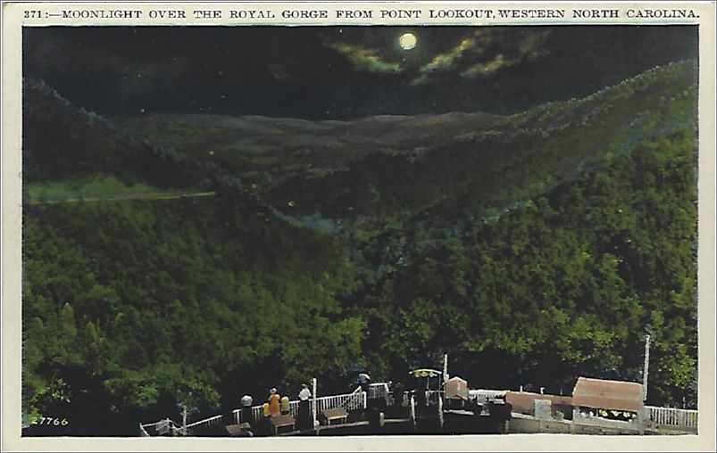 Moonlight over the Royal Gorge from Point Lookout, Western North Carolina x19-apc371c01-f