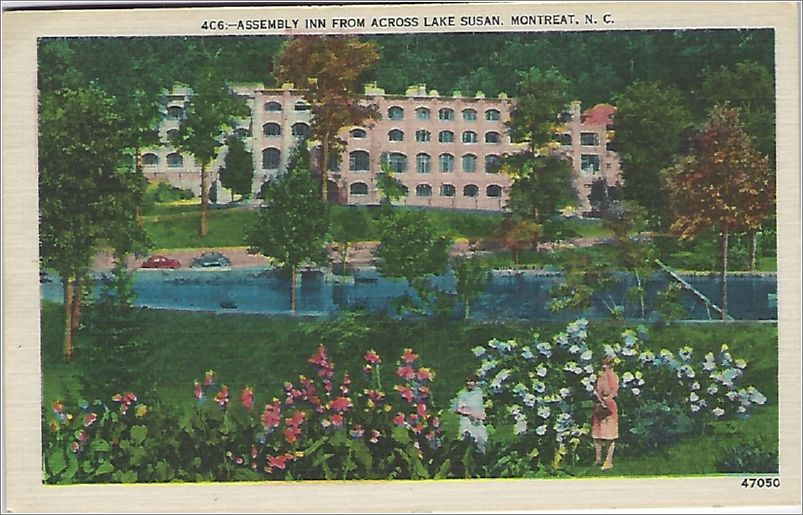 Assembly Inn from across Lake Susan, Montreat NC x19-apc406a01-f