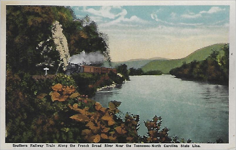 Southern Railway Train Along the French Broad River near the Tennessee-North Carolina State Line x19-apc53497a01-f