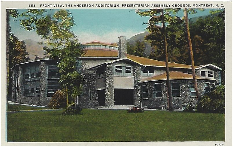 Front View, the Anderson Auditorium, Presbyterian Assembly Grounds, Montreat NC x19-apc658a01-f