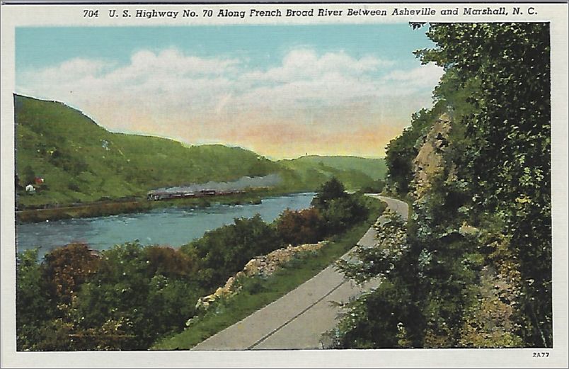 US Highway No. 70 Along the French Broad River Between Asheville and Marshall NC x19-apc704a01-f