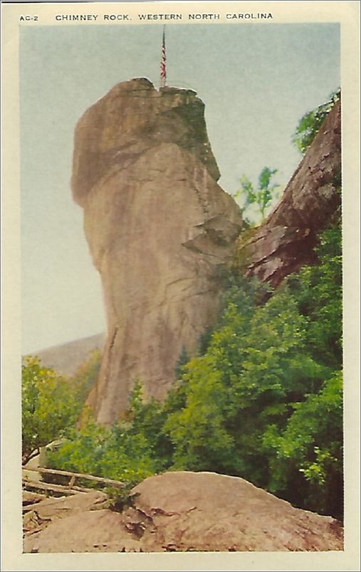 Chimney Rock, Western North Carolina (flag on pole, not waving) x19-apcac002a01-f