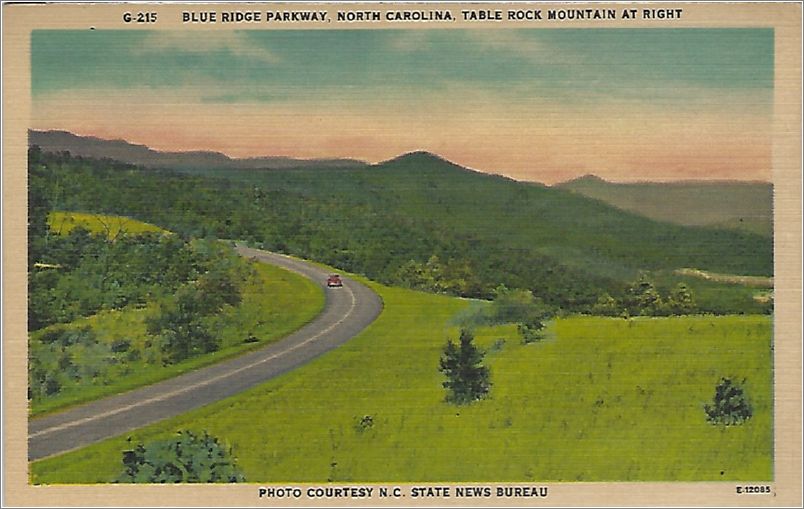 Blue Ridge Parkway, North Carolina, Table Rock Mountain at Right, Photo Courtesy NC State News Bureau x19-apcg215a01-f