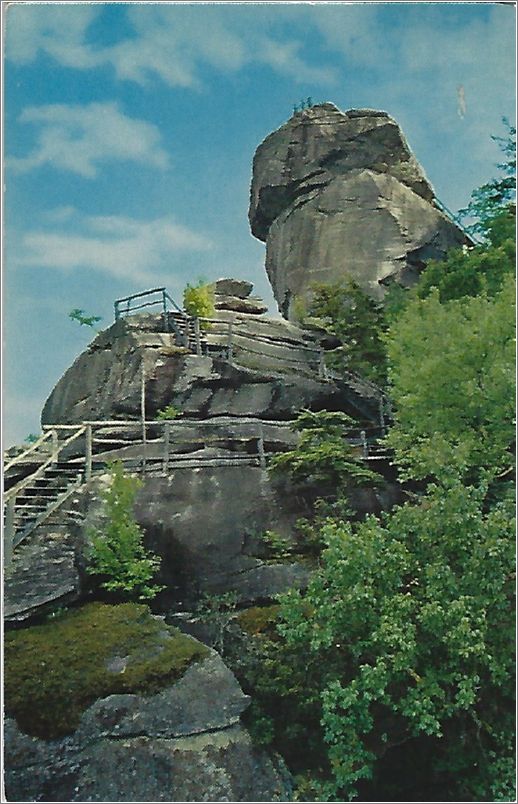 Chimney Rock, standing 315 feet high, showing Pulpit Rock in the foreground, Western North Carolina x19-apck00051-12-a01-f