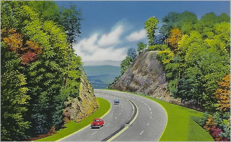 US Highway 70, Ascending the Blue Ridge Mountains near Ridgecrest NC x19-apck00101a01-F