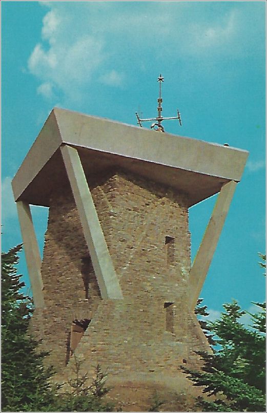 Observation Tower, atop Mt. Mitchell in State Park, Western North Carolina, Mitchell is highest peak (6684 ft) in Eastern America. x19-apck00164a01-f
