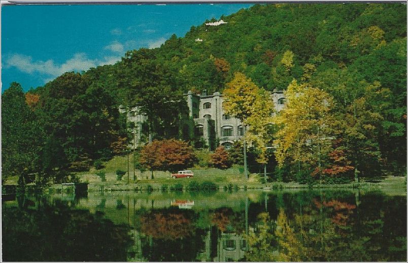 Assembly Inn from across Lake Susan, Montreat North Carolina x19-apckm04a01-f