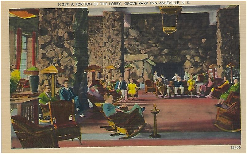 A Portion of the Lobby, Grove Park Inn, Asheville NC x19-apcn247a01-f