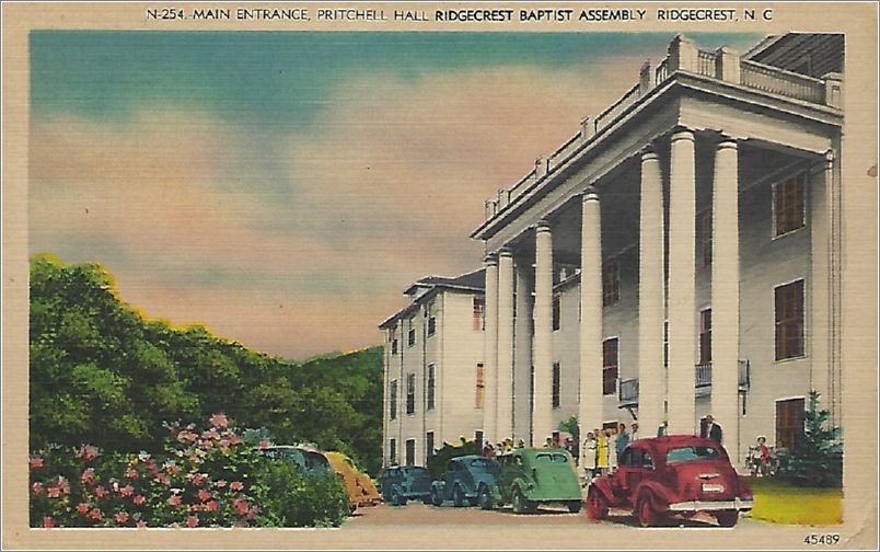 Main Entrance, Pritchell Hall, Ridgecrest Baptist Assembly, Ridgecrest NC x19-apcn254a01-f