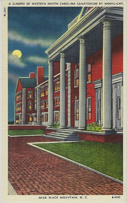 A Glimpse of Western North Carolina Sanatorium by Moonlight near Black Mountain NC x19-apcn285a01-f