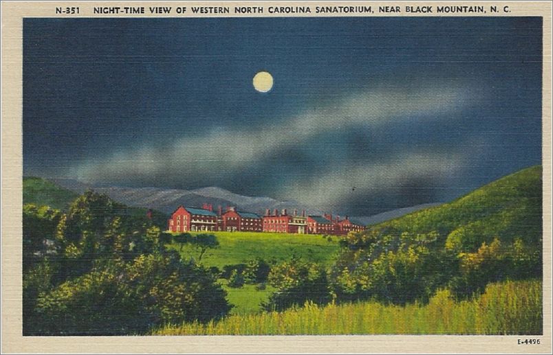 Night-Time of Western North Carolina Sanatorium near Black Mountain NC x19-apcn351a01-f