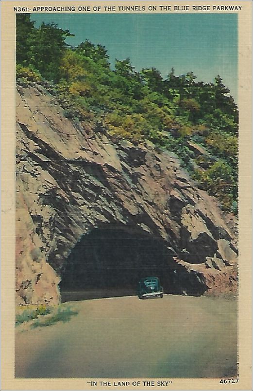 Approaching one of the tunnels on the Blue Ridge Parkway 