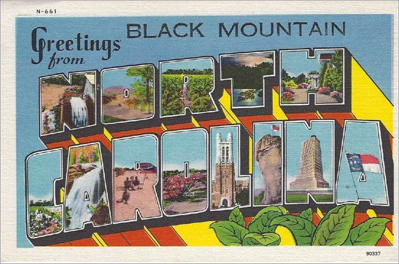 Greetings from Black Mountain North Carolina (city stamp Black Mountain) x19-apcn661b01-f