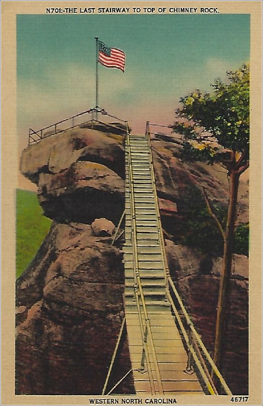 The Last Stairway to Top of Chimney Rock, Western North Carolina x19-apcn701a01-f