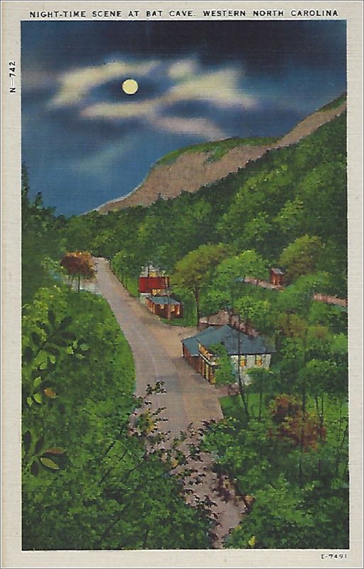 Night-Time Scene at Bat Cave, Western North Carolina x19-apcn742a01-f