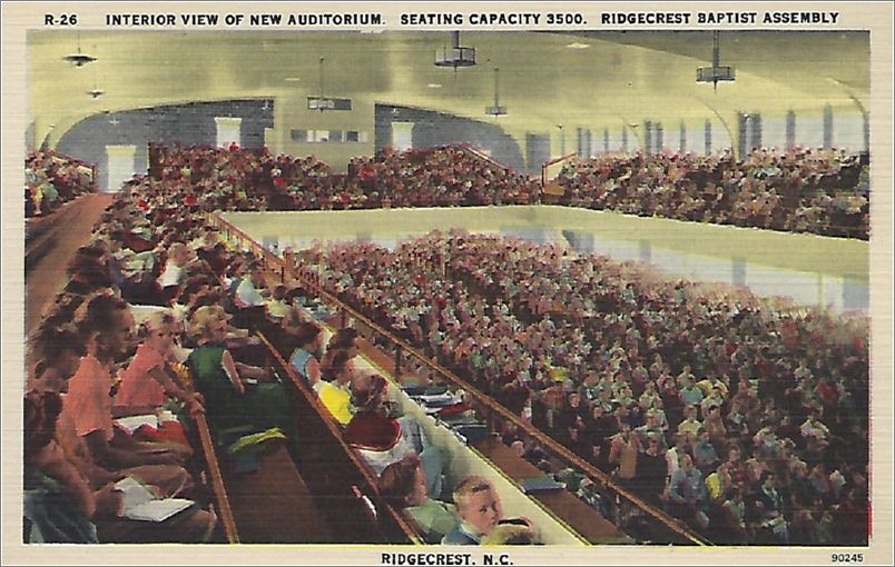 Interior View of New Auditorium, seating capacity 3500, Ridgecrest Baptist Assembly, Ridgecrest x19-apcr026a01-f