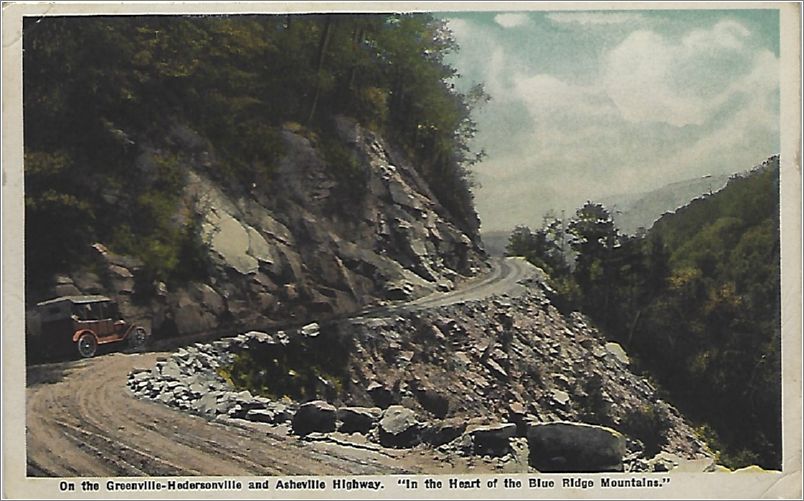 On the Greenville-Hendersonville and Asheville Highway, 