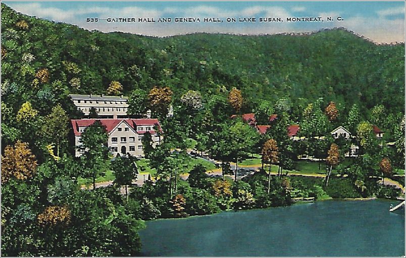 Gather Hall and Geneva Hall, on Lake Susan, Montreat NC x19-dnc535a01-f