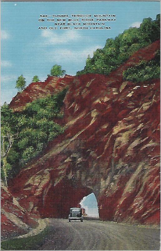 Tunnel Through Mountain on the new Blue Ridge Parkway near Black Mountain and Old Fort, North Carolina x19-dnc542a01-f