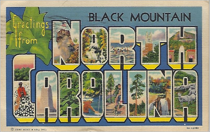 Greetings from Black Mountain North Carolina (city stamp Black Mountain) (no hnm number) x19-hnm-8ah2658-a01-f