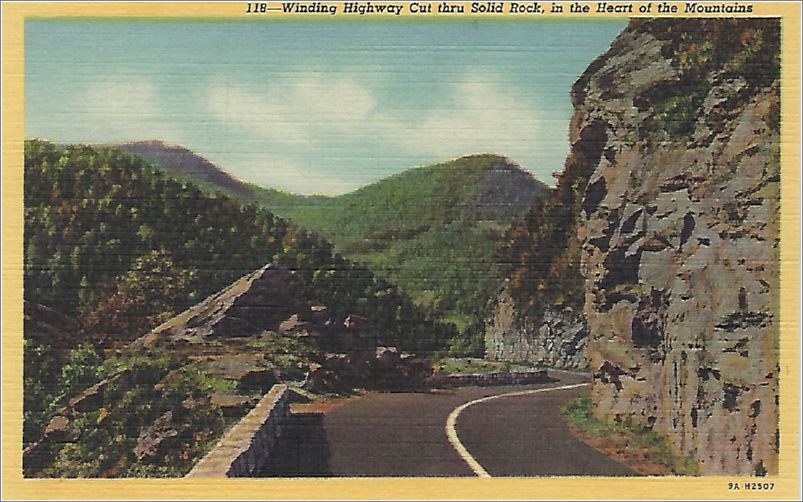 Winding Highway Cut thru Solid Rock, In The Heart of the Montains x19-hnm118a01-f