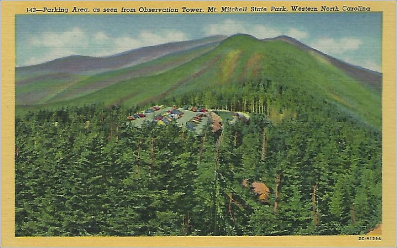 Parking Area, as seen from Observation Tower, Mt Mitchell State Park, Western North Carolina x19-hnm143a01-f